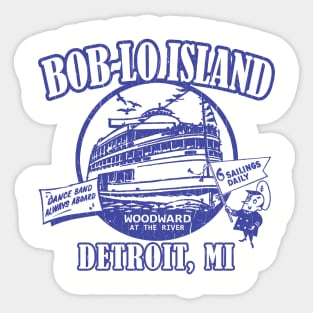 Boblo Island, Detroit MI (vintage distressed look) Sticker